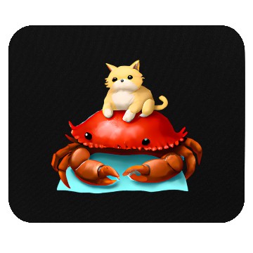 Discover Cat and crab friends Mouse Pads