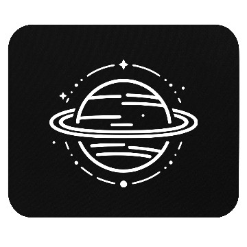 Discover Minimalistic Saturn Planet Space Vector path37 Mouse Pads