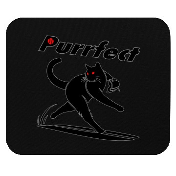 Discover Dynamic Purrfect Baseball Cat Black Line Art Mouse Pads