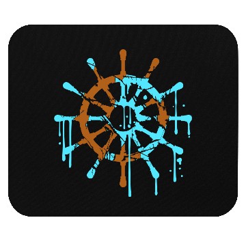 Discover Ship Steering Wheel Sailing Graffiti Spray Drops Mouse Pads