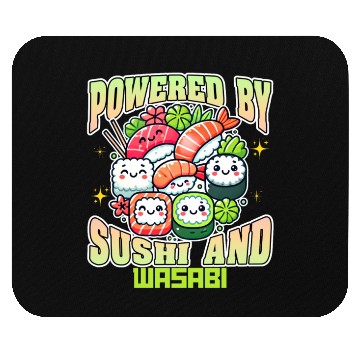 Discover Powered By Sushi And Wasabi Mouse Pads