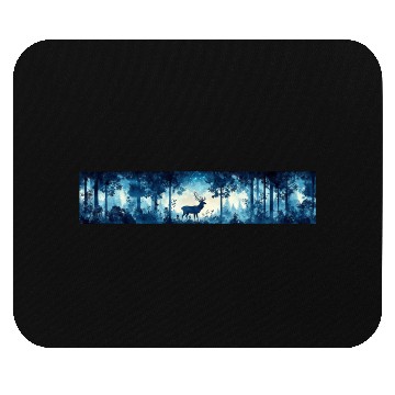 Discover Celestial Deer in the Indigo Forest Mouse Pads