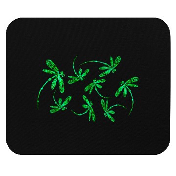 Discover Dragonfly Electric Green Frenzy Mouse Pads