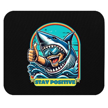 Discover Stay Positive Shark Mouse Pads