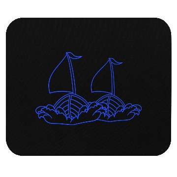 Discover 2 Sailing Ships Comic Cartoon Style Team Competiti Mouse Pads