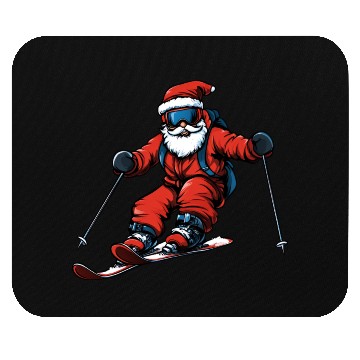 Discover Skier Christmas Mouse Pads