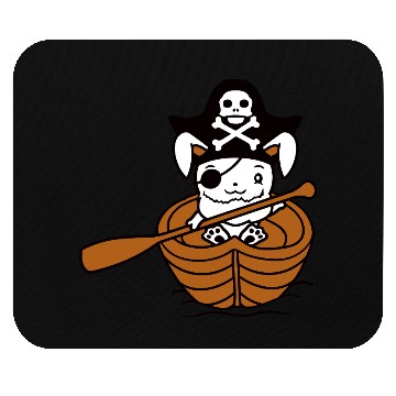 Discover Rabbit Pirate Paddle Bunny Buccaneer Rowboat Comic Mouse Pads