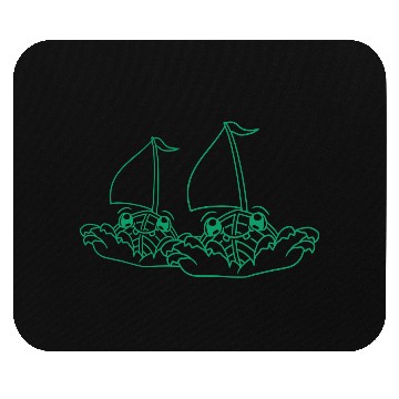 Discover Two Sailing Ships Faces Cartoon Team Competition Mouse Pads