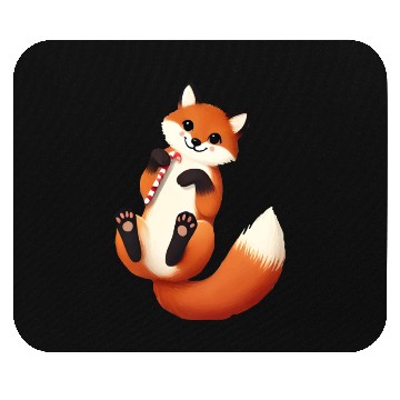 Discover Playful fox with candy cane for Christmas Mouse Pads