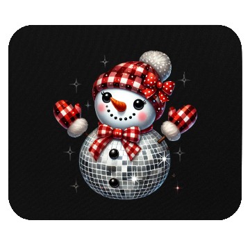 Discover Christmas Disco Snowman Mouse Pads
