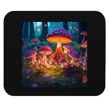 Discover mushrooms in grass Mouse Pads