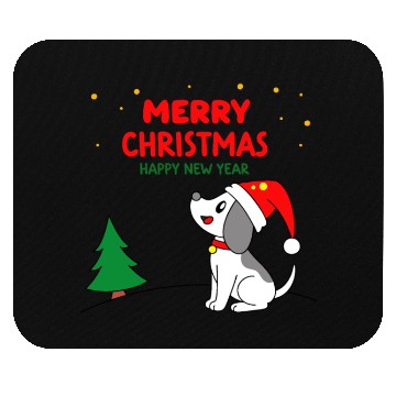 Discover dog5 merry christmas happy new year Mouse Pads