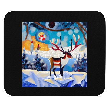Discover Colourful winter forest Mouse Pads