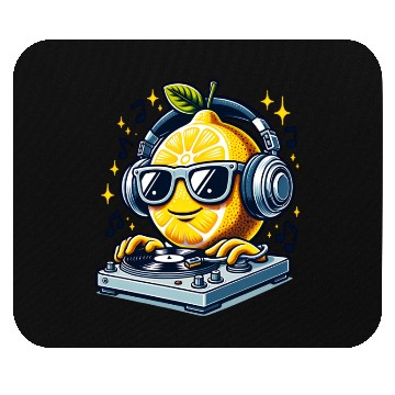 Discover DJ Lemon Groove with Headphones and Turntable Mouse Pads