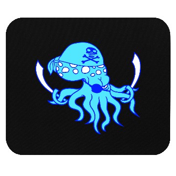 Discover Evil Octopus Pirate Cool Cephalopod Squid Cartoon Mouse Pads