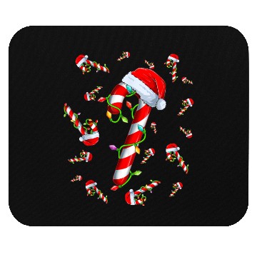 Discover Candy Cane Merry and Bright Red and White Candy Mouse Pads