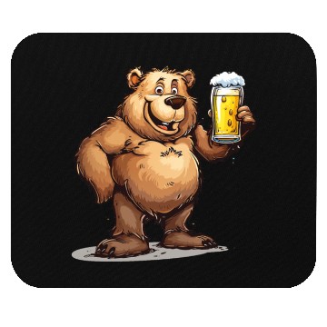 Discover Cute Bear Drinking Beer 2 Mouse Pads