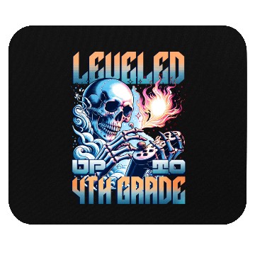 Discover Levelled up to 4th grade, gamer society, school Mouse Pads