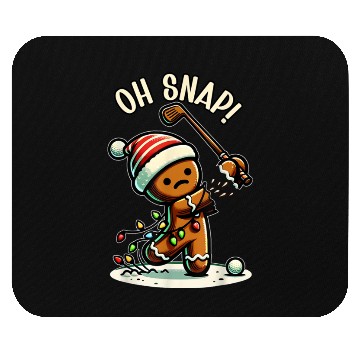 Discover Oh Snap Gingerbreadman Golfer Golf Christmas Golf Mouse Pads