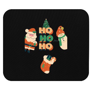 Discover Beige Red Green Illustrative Christmas Mouse Pads
