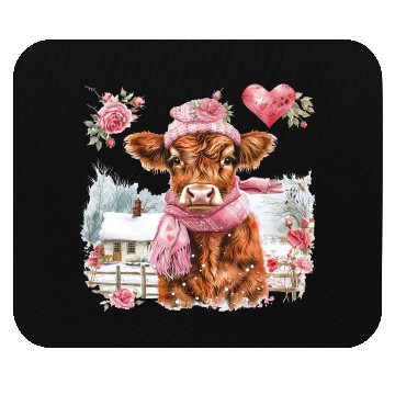 Discover Cute Highland Cow Valentines Day Mouse Pads