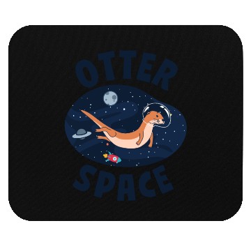 Discover Otter Pun Space Science Astronaut Mouse Pads
