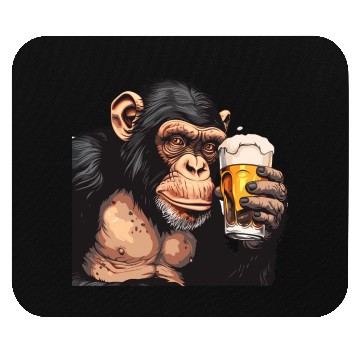 Discover Cute Chimpanzee Drinking Beer 2 Mouse Pads