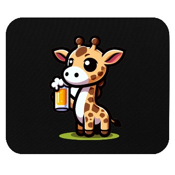 Discover Cute Giraffe Drinking Beer Mouse Pads