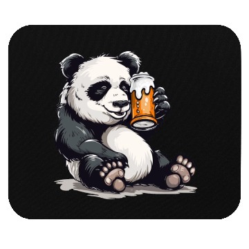 Discover Cute Panda Drinking Beer 2 Mouse Pads
