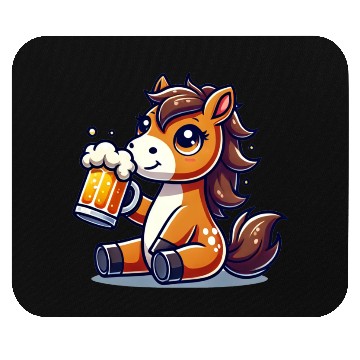 Discover Cute Horse Drinking Beer Mouse Pads