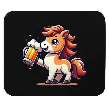 Discover Cute Pony Drinking Beer 3 Mouse Pads