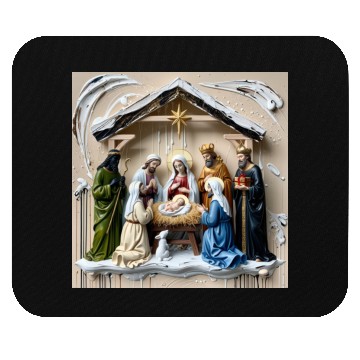 Discover Nativity manger, tree wise men Bethlem Mouse Pads