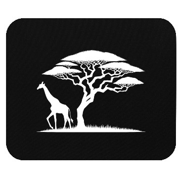 Discover Giraffe And Silhouette African Nature Mouse Pads
