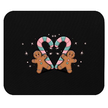 Discover Festive Candy Cane & Gingerbread Holidays Mouse Pads