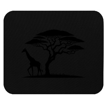 Discover Giraffe And Silhouette African Nature Mouse Pads