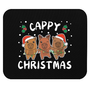 Discover Merry Christmas Cute Capybara Festive Lights Mouse Pads