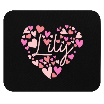 Discover I love Lily hearts in Green Mouse Pads