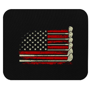 Discover Patriotic American Golfer USA Flag Golf Club Golf Mouse Pads