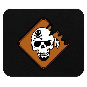 Discover Pirate Shield Skull Skeleton Danger Warning Sign Mouse Pads