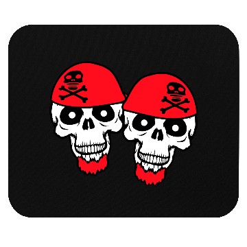Discover 2 Pirate Skull Skeleton Halloween Two Friends Team Mouse Pads