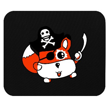 Discover Little Cute Captain Fox Pirate Animal Eye Patch Mouse Pads