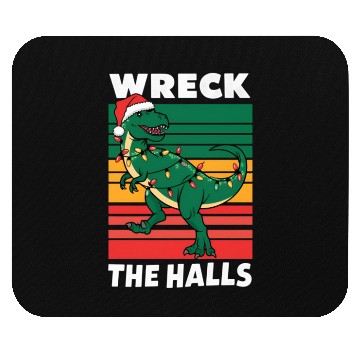 Discover Dino Christmas Cheer A T Rex Wearing Santa Hat Mouse Pads