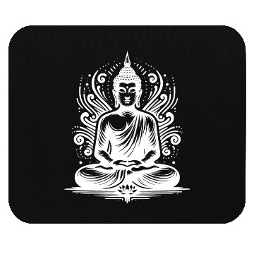 Discover Energy Flow Yoga Flowers Buddha Tattoo Style Mouse Pads