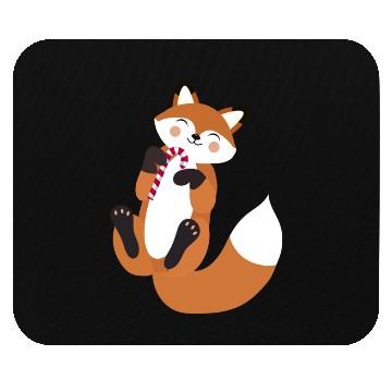 Discover Playful fox with candy cane for Christmas Mouse Pads
