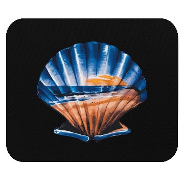 Discover Seashell Beach Scene Serene Ocean Landscape Mouse Pads