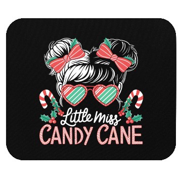 Discover Little Miss Candy Cane Christmas Messy Bun Toddler Mouse Pads