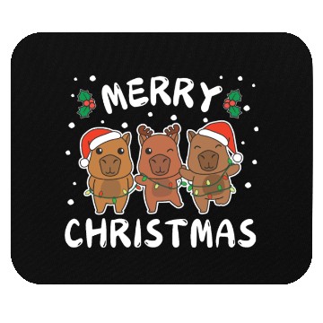 Discover Merry Christmas Cute Capybara Festive Lights Mouse Pads