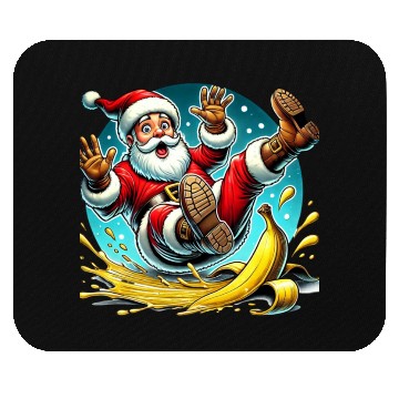 Discover Christmas Chaos: Santa’s Banana Slip Mouse Pads