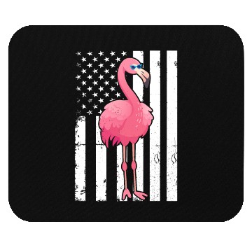 Discover Flamingo US Flag Flamingo Bird Mouse Pads