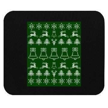Discover Christmas Cheer Ugly Sweater Pattern on Green Mouse Pads